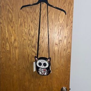 Sleepyville Critters Sugar Skull Cat Crossbody Bag